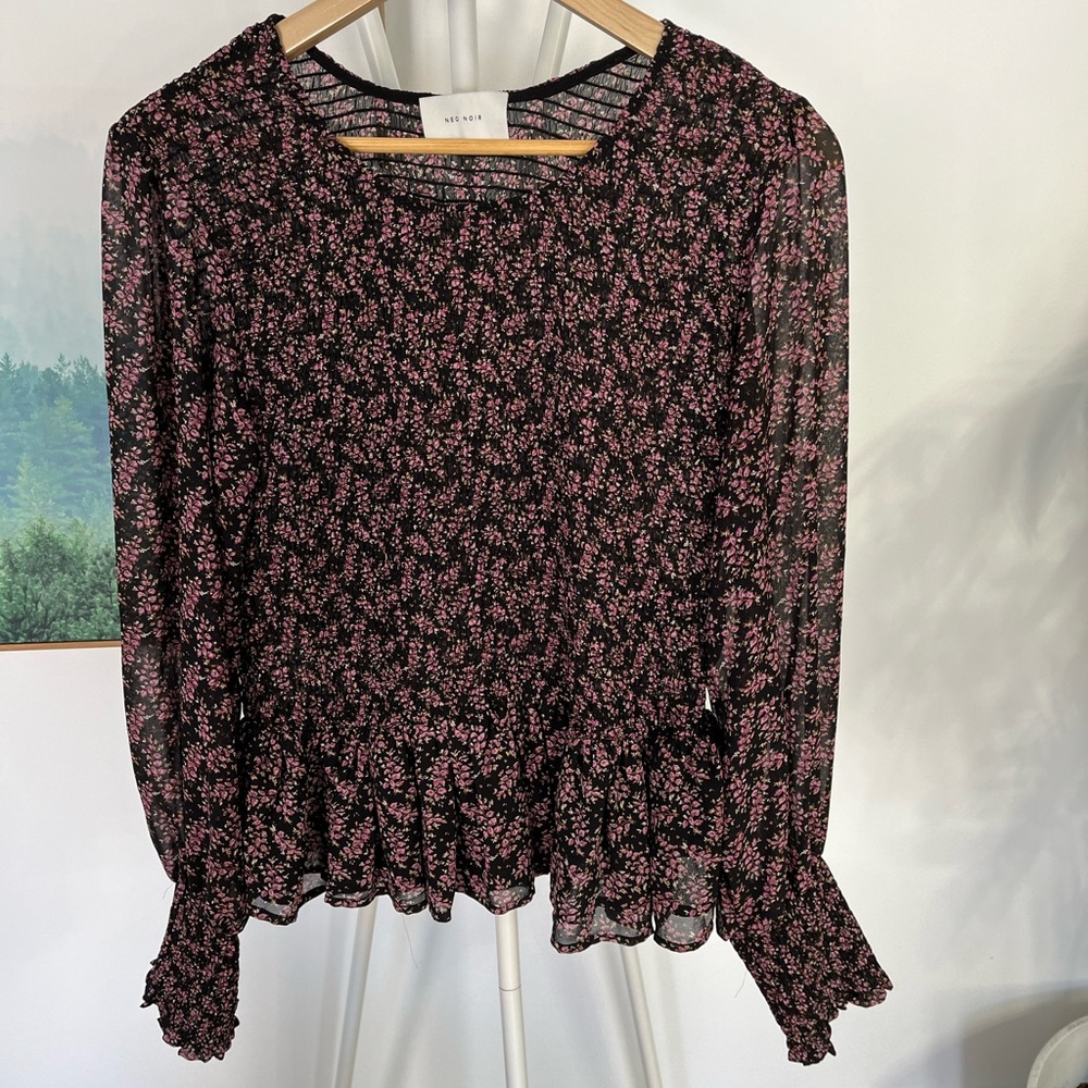 Neo Noir Smocked Blouse
